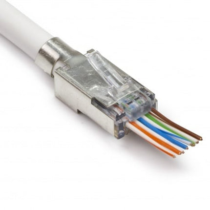 Doorsteek CAT6a Connector RJ45 - STP 10 stuks voor soepele en stugge kabel