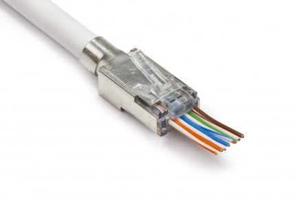 Doorsteek CAT6a Connector RJ45 - STP 10 stuks voor soepele en stugge kabel