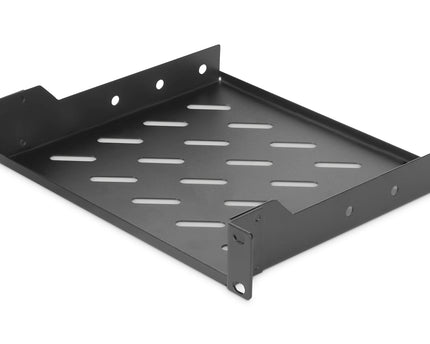 10 Inch 1U shelf 44x255x201 mm, color black (RAL 9005)