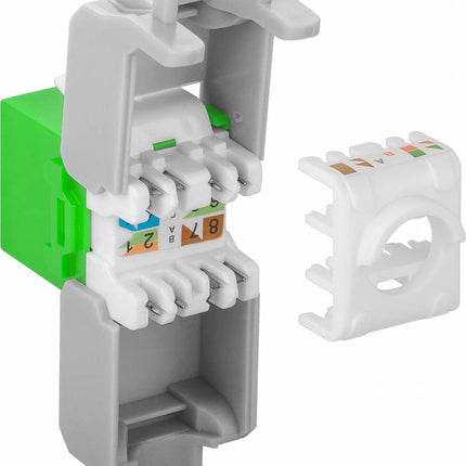 CAT6a Keystone RJ45 unshielded green