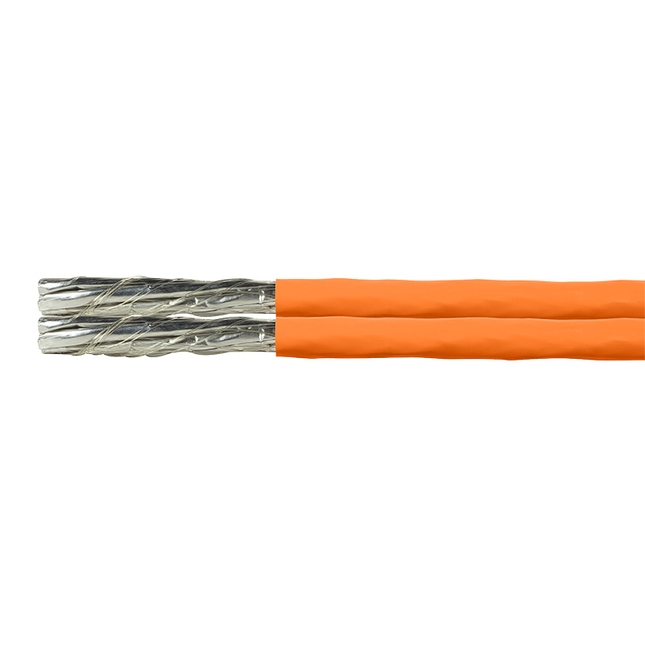 S/FTP CAT7 duplex network cable solid 50M 100% copper orange