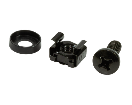 M6 cage nuts and rings 20 pcs zwart