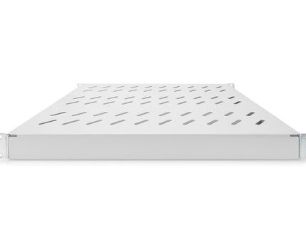 19 Inch 1U Fixed Shelf for 600mm Deep Racks 44x483x358mm, Adjustable 350-550mm Depth, Grey
