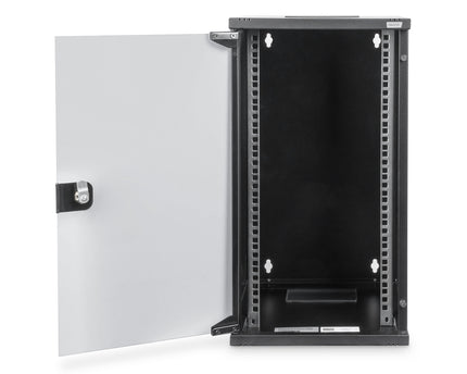 12U wall mounting cabinet 592x312x30 mm (WxHxD), black