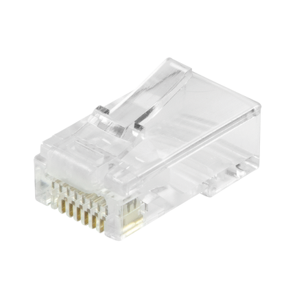 CAT6 EZ-RJ45 connector - UTP 100 pieces for stranded and solid cable