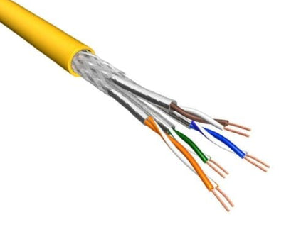 Cat.6A S/FTP Kabel Soepel AWG26 LSZH Geel 500m 100% koper