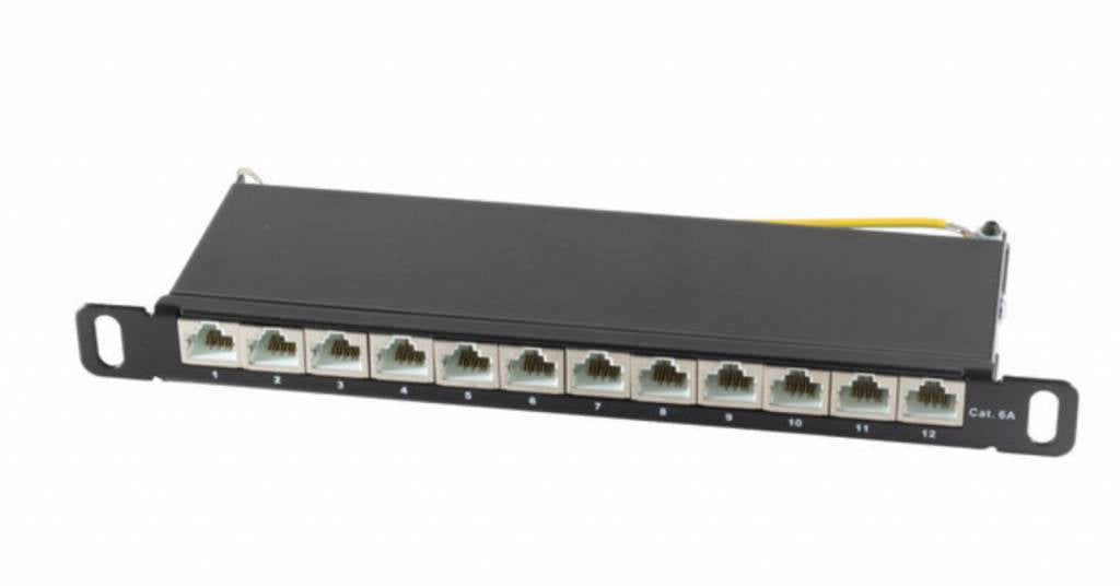 CAT6a 10 inch Patchpanel slim 12 poorts 0.5U