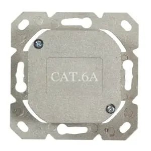 Inbouwdoos signaalwit CAT6a 2x RJ45 afgeschermd LSA RAL 9003 - Networkdiscount.com