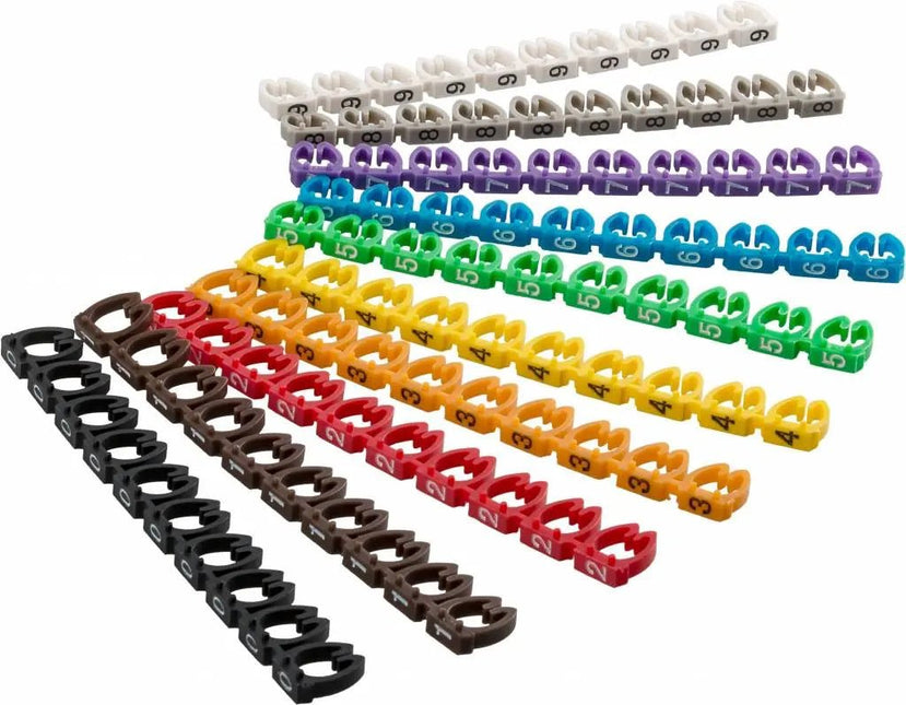 Kabelmarkering 0 - 9 voor diameter van 4 tot 6mm 100 stuks - Networkdiscount.com
