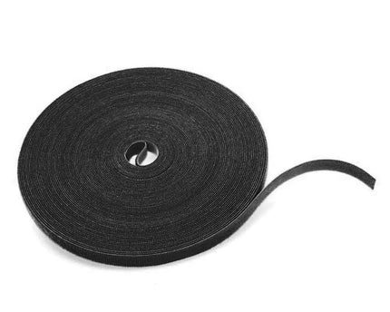 Klittenband 10mm zwart 25M op rol - Networkdiscount.com