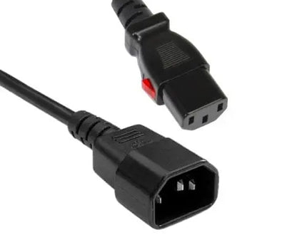 Netsnoer C14 - C13 Lock 3x 1.00mmZwart 1.8m - Networkdiscount.com