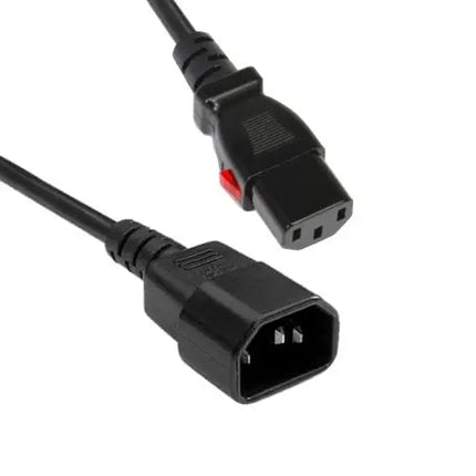 Netsnoer C14 - C13 Lock 3x 1.00mmZwart 1.8m - Networkdiscount.com