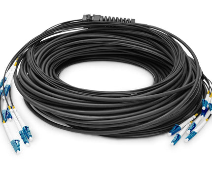 Reeds geassembleerde, 150 M universele breakout glasvezelkabel, singlemode OS2, 8 vezels, LC/UPC - LC/UPC - Networkdiscount.com