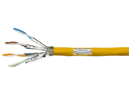 S/FTP CAT7a netwerkkabel stug 50M 100% koper geel - Networkdiscount.com