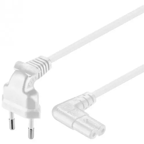 Stroomkabel CEE 7/16 haaks (male) naar C7 haaks (female) 0.75 M wit - Networkdiscount.com