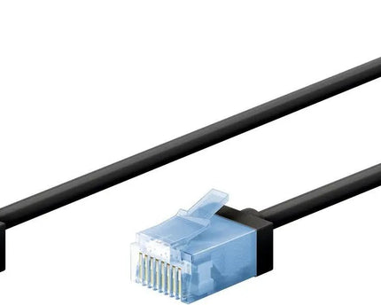 Ultra flexibele 0,5 M CAT 6A - patchkabel, dun, U/UTP, zwart - Networkdiscount.com