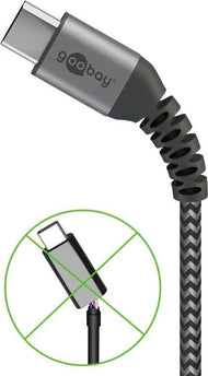USB - C naar USB - C 1M textielkabel met metalen stekkers - Networkdiscount.com