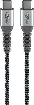 USB - C naar USB - C 1M textielkabel met metalen stekkers - Networkdiscount.com