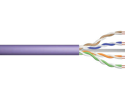 UTP CAT6 netwerkkabel stug 500M 100% koper paars - Networkdiscount.com
