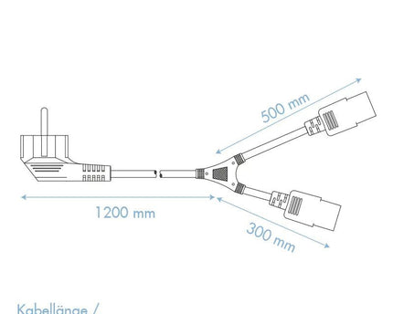 Y - stroomkabel CEE7/7 2x C13 1.5 M - Networkdiscount.com